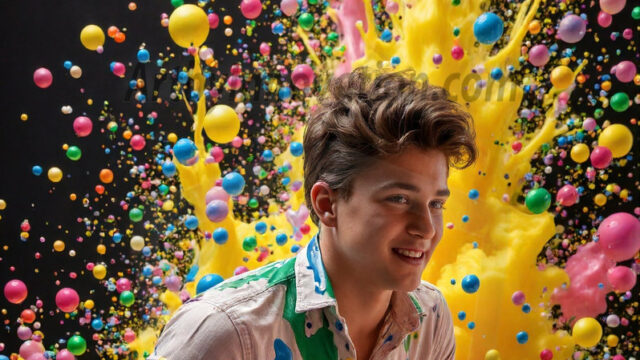 Paint Splat Fun - Hot men having fun with body paint. AI-generated abstract art featuring beautiful, handsome, sexy, shirtless, men, boys, lads, full of excitement joy and fun, covered in body paint, dynamic, interactive, Combining elements of realism with surreal abstract qualities, showcasing the potential of AI in artistic expression. Photos of guys, just smiling, happy, and having a good time. Most of them are smiling because a paint bomb just blow up next to them, so I'm calling is Abstract Art. When paint attacks and makes people happy, it's Art!