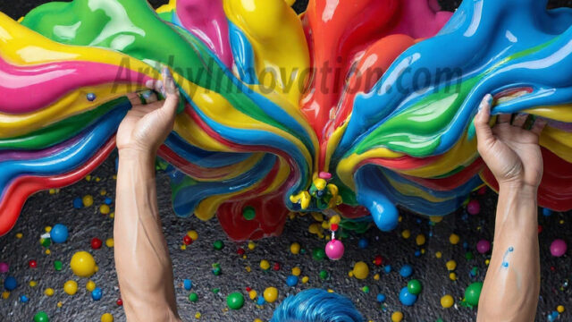 Paint Splat Fun - Hot men having fun with body paint. AI-generated abstract art featuring beautiful, handsome, sexy, shirtless, men, boys, lads, full of excitement joy and fun, covered in body paint, dynamic, interactive, Combining elements of realism with surreal abstract qualities, showcasing the potential of AI in artistic expression. Photos of guys, just smiling, happy, and having a good time. Most of them are smiling because a paint bomb just blow up next to them, so I'm calling is Abstract Art. When paint attacks and makes people happy, it's Art!