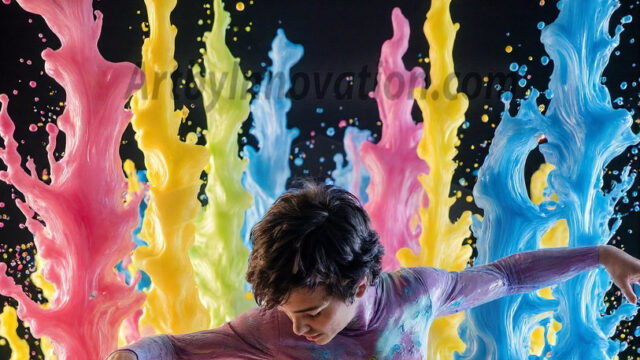 Paint Splat Fun - Hot men having fun with body paint. AI-generated abstract art featuring beautiful, handsome, sexy, shirtless, men, boys, lads, full of excitement joy and fun, covered in body paint, dynamic, interactive, Combining elements of realism with surreal abstract qualities, showcasing the potential of AI in artistic expression. Photos of guys, just smiling, happy, and having a good time. Most of them are smiling because a paint bomb just blow up next to them, so I'm calling is Abstract Art. When paint attacks and makes people happy, it's Art!