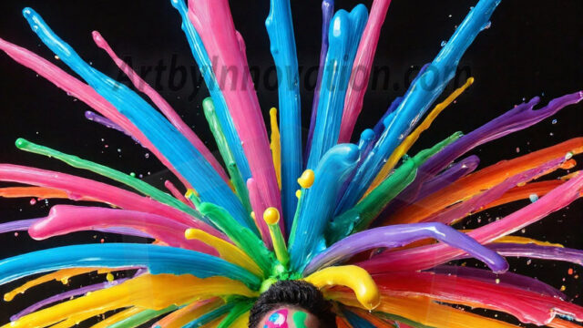 Paint Splat Fun - Hot men having fun with body paint. AI-generated abstract art featuring beautiful, handsome, sexy, shirtless, men, boys, lads, full of excitement joy and fun, covered in body paint, dynamic, interactive, Combining elements of realism with surreal abstract qualities, showcasing the potential of AI in artistic expression. Photos of guys, just smiling, happy, and having a good time. Most of them are smiling because a paint bomb just blow up next to them, so I'm calling is Abstract Art. When paint attacks and makes people happy, it's Art!