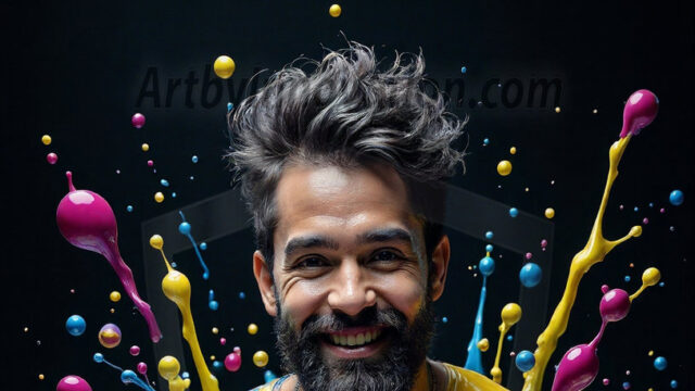 Paint Splat Fun - Hot men having fun with body paint. AI-generated abstract art featuring beautiful, handsome, sexy, shirtless, men, boys, lads, full of excitement joy and fun, covered in body paint, dynamic, interactive, Combining elements of realism with surreal abstract qualities, showcasing the potential of AI in artistic expression. Photos of guys, just smiling, happy, and having a good time. Most of them are smiling because a paint bomb just blow up next to them, so I'm calling is Abstract Art. When paint attacks and makes people happy, it's Art!