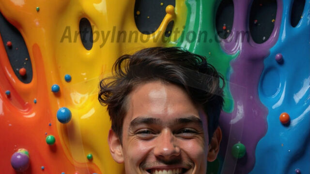 Paint Splat Fun - Hot men having fun with body paint. AI-generated abstract art featuring beautiful, handsome, sexy, shirtless, men, boys, lads, full of excitement joy and fun, covered in body paint, dynamic, interactive, Combining elements of realism with surreal abstract qualities, showcasing the potential of AI in artistic expression. Photos of guys, just smiling, happy, and having a good time. Most of them are smiling because a paint bomb just blow up next to them, so I'm calling is Abstract Art. When paint attacks and makes people happy, it's Art!