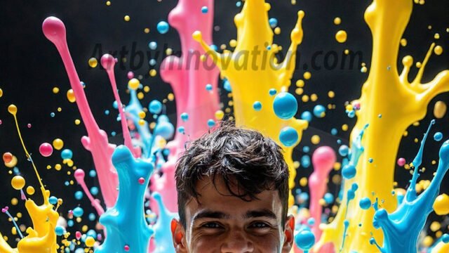 Paint Splat Fun - Hot men having fun with body paint. AI-generated abstract art featuring beautiful, handsome, sexy, shirtless, men, boys, lads, full of excitement joy and fun, covered in body paint, dynamic, interactive, Combining elements of realism with surreal abstract qualities, showcasing the potential of AI in artistic expression. Photos of guys, just smiling, happy, and having a good time. Most of them are smiling because a paint bomb just blow up next to them, so I'm calling is Abstract Art. When paint attacks and makes people happy, it's Art!