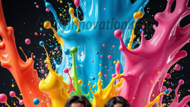 Paint Splat Fun - Hot men having fun with body paint. AI-generated abstract art featuring beautiful, handsome, sexy, shirtless, men, boys, lads, full of excitement joy and fun, covered in body paint, dynamic, interactive, Combining elements of realism with surreal abstract qualities, showcasing the potential of AI in artistic expression. Photos of guys, just smiling, happy, and having a good time. Most of them are smiling because a paint bomb just blow up next to them, so I'm calling is Abstract Art. When paint attacks and makes people happy, it's Art!