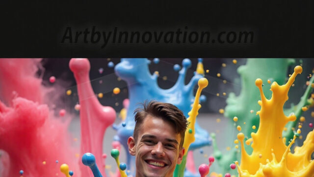 Paint Splat Fun - Hot men having fun with body paint. AI-generated abstract art featuring beautiful, handsome, sexy, shirtless, men, boys, lads, full of excitement joy and fun, covered in body paint, dynamic, interactive, Combining elements of realism with surreal abstract qualities, showcasing the potential of AI in artistic expression. Photos of guys, just smiling, happy, and having a good time. Most of them are smiling because a paint bomb just blow up next to them, so I'm calling is Abstract Art. When paint attacks and makes people happy, it's Art!