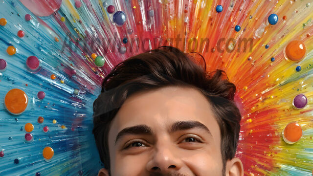 AI-generated abstract art featuring beautiful, handsome, sexy, shirtless, men, boys, lads, full of excitement joy and fun, covered in body paint, dynamic, interactive, Combining elements of realism with surreal abstract qualities, showcasing the potential of AI in artistic expression. Photos of guys, just smiling, happy, and having a good time. Most of them are smiling because a paint bomb just blow up next to them, so I'm calling is Abstract Art. When paint attacks and makes people happy, it's Art!