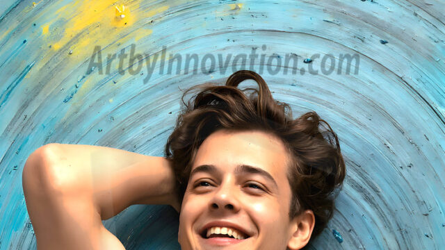 AI-generated abstract art featuring beautiful, handsome, sexy, shirtless, men, boys, lads, full of excitement joy and fun, covered in body paint, dynamic, interactive, Combining elements of realism with surreal abstract qualities, showcasing the potential of AI in artistic expression. Photos of guys, just smiling, happy, and having a good time. Most of them are smiling because a paint bomb just blow up next to them, so I'm calling is Abstract Art. When paint attacks and makes people happy, it's Art!