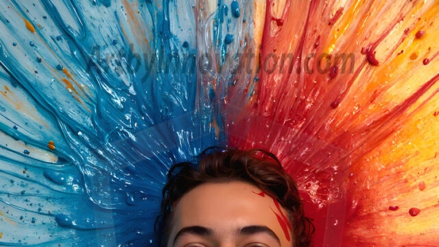 AI-generated abstract art featuring beautiful, handsome, sexy, shirtless, men, boys, lads, full of excitement joy and fun, covered in body paint, dynamic, interactive, Combining elements of realism with surreal abstract qualities, showcasing the potential of AI in artistic expression. Photos of guys, just smiling, happy, and having a good time. Most of them are smiling because a paint bomb just blow up next to them, so I'm calling is Abstract Art. When paint attacks and makes people happy, it's Art!