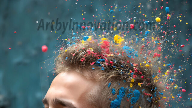 AI-generated abstract art featuring beautiful, handsome, sexy, shirtless, men, boys, lads, full of excitement joy and fun, covered in body paint, dynamic, interactive, Combining elements of realism with surreal abstract qualities, showcasing the potential of AI in artistic expression. Photos of guys, just smiling, happy, and having a good time. Most of them are smiling because a paint bomb just blow up next to them, so I'm calling is Abstract Art. When paint attacks and makes people happy, it's Art!