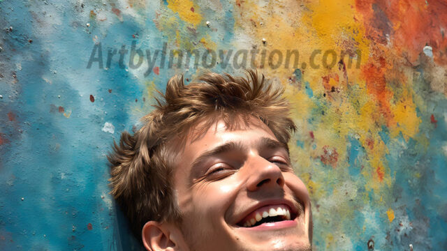 AI-generated abstract art featuring beautiful, handsome, sexy, shirtless, men, boys, lads, full of excitement joy and fun, covered in body paint, dynamic, interactive, Combining elements of realism with surreal abstract qualities, showcasing the potential of AI in artistic expression. Photos of guys, just smiling, happy, and having a good time. Most of them are smiling because a paint bomb just blow up next to them, so I'm calling is Abstract Art. When paint attacks and makes people happy, it's Art!