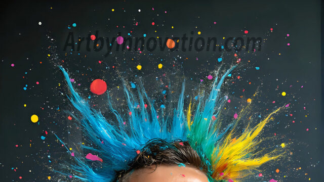 AI-generated abstract art featuring beautiful, handsome, sexy, shirtless, men, boys, lads, full of excitement joy and fun, covered in body paint, dynamic, interactive, Combining elements of realism with surreal abstract qualities, showcasing the potential of AI in artistic expression. Photos of guys, just smiling, happy, and having a good time. Most of them are smiling because a paint bomb just blow up next to them, so I'm calling is Abstract Art. When paint attacks and makes people happy, it's Art!