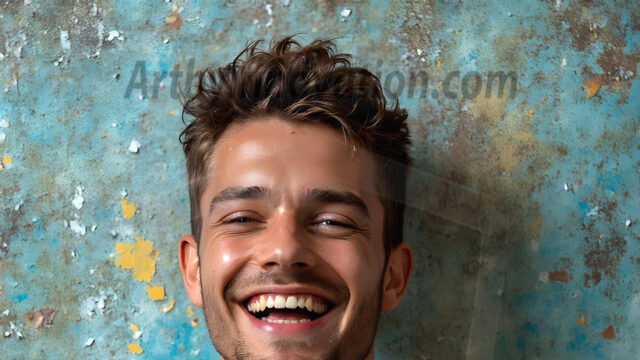 AI-generated abstract art featuring beautiful, handsome, sexy, shirtless, men, boys, lads, full of excitement joy and fun, covered in body paint, dynamic, interactive, Combining elements of realism with surreal abstract qualities, showcasing the potential of AI in artistic expression. Photos of guys, just smiling, happy, and having a good time. Most of them are smiling because a paint bomb just blow up next to them, so I'm calling is Abstract Art. When paint attacks and makes people happy, it's Art!