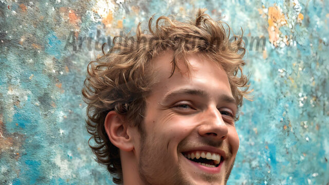 AI-generated abstract art featuring beautiful, handsome, sexy, shirtless, men, boys, lads, full of excitement joy and fun, covered in body paint, dynamic, interactive, Combining elements of realism with surreal abstract qualities, showcasing the potential of AI in artistic expression. Photos of guys, just smiling, happy, and having a good time. Most of them are smiling because a paint bomb just blow up next to them, so I'm calling is Abstract Art. When paint attacks and makes people happy, it's Art!