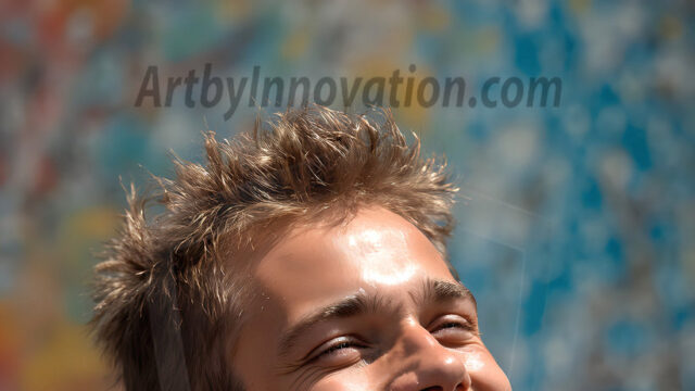 AI-generated abstract art featuring beautiful, handsome, sexy, shirtless, men, boys, lads, full of excitement joy and fun, covered in body paint, dynamic, interactive, Combining elements of realism with surreal abstract qualities, showcasing the potential of AI in artistic expression. Photos of guys, just smiling, happy, and having a good time. Most of them are smiling because a paint bomb just blow up next to them, so I'm calling is Abstract Art. When paint attacks and makes people happy, it's Art!