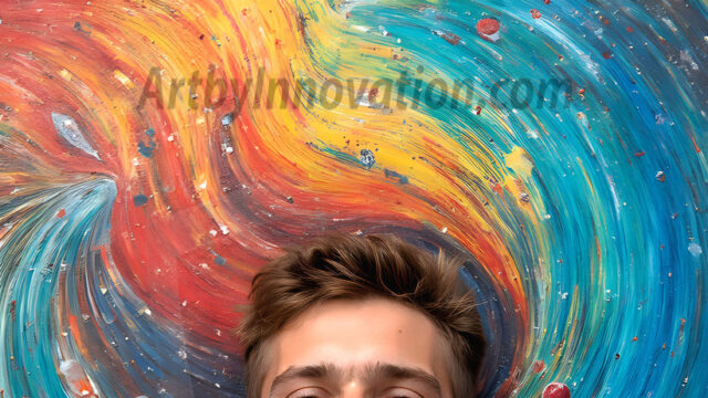 AI-generated abstract art featuring beautiful, handsome, sexy, shirtless, men, boys, lads, full of excitement joy and fun, covered in body paint, dynamic, interactive, Combining elements of realism with surreal abstract qualities, showcasing the potential of AI in artistic expression. Photos of guys, just smiling, happy, and having a good time. Most of them are smiling because a paint bomb just blow up next to them, so I'm calling is Abstract Art. When paint attacks and makes people happy, it's Art!