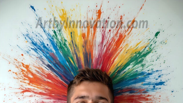 AI-generated abstract art featuring beautiful, handsome, sexy, shirtless, men, boys, lads, full of excitement joy and fun, covered in body paint, dynamic, interactive, Combining elements of realism with surreal abstract qualities, showcasing the potential of AI in artistic expression. Photos of guys, just smiling, happy, and having a good time. Most of them are smiling because a paint bomb just blow up next to them, so I'm calling is Abstract Art. When paint attacks and makes people happy, it's Art!