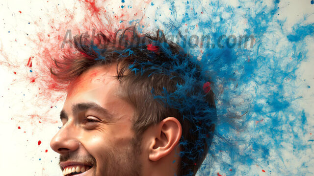 AI-generated abstract art featuring beautiful, handsome, sexy, shirtless, men, boys, lads, full of excitement joy and fun, covered in body paint, dynamic, interactive, Combining elements of realism with surreal abstract qualities, showcasing the potential of AI in artistic expression. Photos of guys, just smiling, happy, and having a good time. Most of them are smiling because a paint bomb just blow up next to them, so I'm calling is Abstract Art. When paint attacks and makes people happy, it's Art!