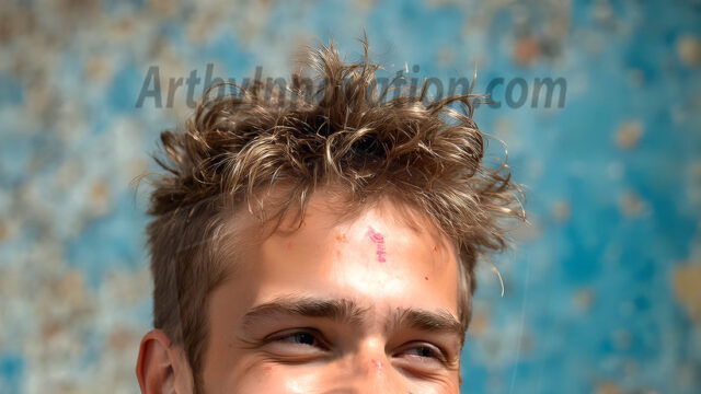 AI-generated abstract art featuring beautiful, handsome, sexy, shirtless, men, boys, lads, full of excitement joy and fun, covered in body paint, dynamic, interactive, Combining elements of realism with surreal abstract qualities, showcasing the potential of AI in artistic expression. Photos of guys, just smiling, happy, and having a good time. Most of them are smiling because a paint bomb just blow up next to them, so I'm calling is Abstract Art. When paint attacks and makes people happy, it's Art!