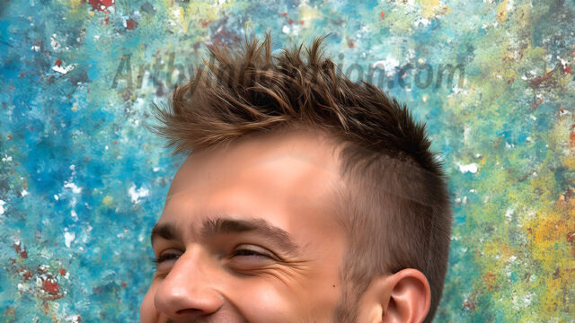 AI-generated abstract art featuring beautiful, handsome, sexy, shirtless, men, boys, lads, full of excitement joy and fun, covered in body paint, dynamic, interactive, Combining elements of realism with surreal abstract qualities, showcasing the potential of AI in artistic expression. Photos of guys, just smiling, happy, and having a good time. Most of them are smiling because a paint bomb just blow up next to them, so I'm calling is Abstract Art. When paint attacks and makes people happy, it's Art!