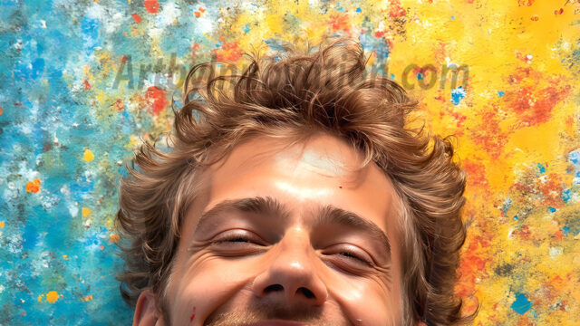 AI-generated abstract art featuring beautiful, handsome, sexy, shirtless, men, boys, lads, full of excitement joy and fun, covered in body paint, dynamic, interactive, Combining elements of realism with surreal abstract qualities, showcasing the potential of AI in artistic expression. Photos of guys, just smiling, happy, and having a good time. Most of them are smiling because a paint bomb just blow up next to them, so I'm calling is Abstract Art. When paint attacks and makes people happy, it's Art!