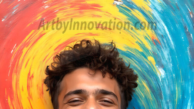 AI-generated abstract art featuring beautiful, handsome, sexy, shirtless, men, boys, lads, full of excitement joy and fun, covered in body paint, dynamic, interactive, Combining elements of realism with surreal abstract qualities, showcasing the potential of AI in artistic expression. Photos of guys, just smiling, happy, and having a good time. Most of them are smiling because a paint bomb just blow up next to them, so I'm calling is Abstract Art. When paint attacks and makes people happy, it's Art!