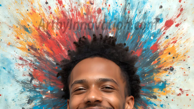 AI-generated abstract art featuring beautiful, handsome, sexy, shirtless, men, boys, lads, full of excitement joy and fun, covered in body paint, dynamic, interactive, Combining elements of realism with surreal abstract qualities, showcasing the potential of AI in artistic expression. Photos of guys, just smiling, happy, and having a good time. Most of them are smiling because a paint bomb just blow up next to them, so I'm calling is Abstract Art. When paint attacks and makes people happy, it's Art!