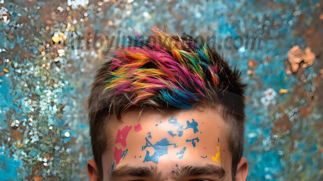 AI-generated abstract art featuring beautiful, handsome, sexy, shirtless, men, boys, lads, full of excitement joy and fun, covered in body paint, dynamic, interactive, Combining elements of realism with surreal abstract qualities, showcasing the potential of AI in artistic expression. Photos of guys, just smiling, happy, and having a good time. Most of them are smiling because a paint bomb just blow up next to them, so I'm calling is Abstract Art. When paint attacks and makes people happy, it's Art!