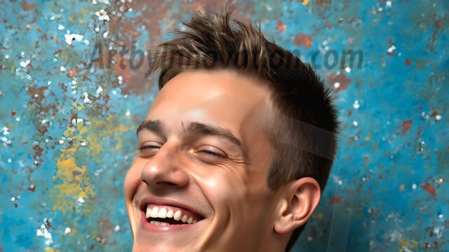 AI-generated abstract art featuring beautiful, handsome, sexy, shirtless, men, boys, lads, full of excitement joy and fun, covered in body paint, dynamic, interactive, Combining elements of realism with surreal abstract qualities, showcasing the potential of AI in artistic expression. Photos of guys, just smiling, happy, and having a good time. Most of them are smiling because a paint bomb just blow up next to them, so I'm calling is Abstract Art. When paint attacks and makes people happy, it's Art!