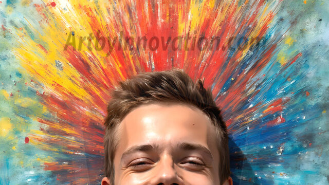 AI-generated abstract art featuring beautiful, handsome, sexy, shirtless, men, boys, lads, full of excitement joy and fun, covered in body paint, dynamic, interactive, Combining elements of realism with surreal abstract qualities, showcasing the potential of AI in artistic expression. Photos of guys, just smiling, happy, and having a good time. Most of them are smiling because a paint bomb just blow up next to them, so I'm calling is Abstract Art. When paint attacks and makes people happy, it's Art!