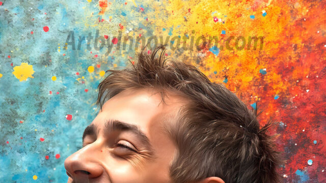 AI-generated abstract art featuring beautiful, handsome, sexy, shirtless, men, boys, lads, full of excitement joy and fun, covered in body paint, dynamic, interactive, Combining elements of realism with surreal abstract qualities, showcasing the potential of AI in artistic expression. Photos of guys, just smiling, happy, and having a good time. Most of them are smiling because a paint bomb just blow up next to them, so I'm calling is Abstract Art. When paint attacks and makes people happy, it's Art!