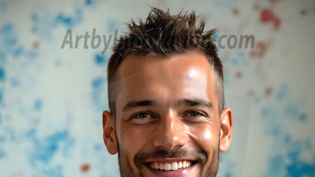 AI-generated abstract art featuring beautiful, handsome, sexy, shirtless, men, boys, lads, full of excitement joy and fun, covered in body paint, dynamic, interactive, Combining elements of realism with surreal abstract qualities, showcasing the potential of AI in artistic expression. Photos of guys, just smiling, happy, and having a good time. Most of them are smiling because a paint bomb just blow up next to them, so I'm calling is Abstract Art. When paint attacks and makes people happy, it's Art!