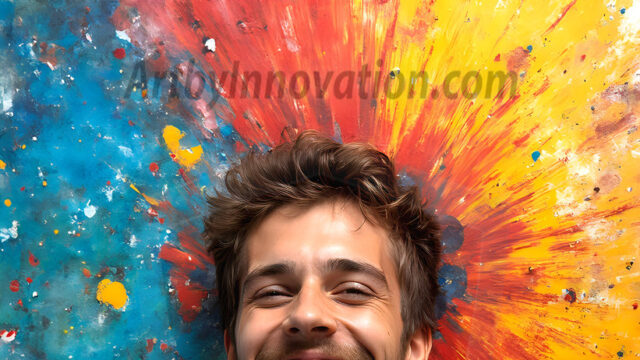 AI-generated abstract art featuring beautiful, handsome, sexy, shirtless, men, boys, lads, full of excitement joy and fun, covered in body paint, dynamic, interactive, Combining elements of realism with surreal abstract qualities, showcasing the potential of AI in artistic expression. Photos of guys, just smiling, happy, and having a good time. Most of them are smiling because a paint bomb just blow up next to them, so I'm calling is Abstract Art. When paint attacks and makes people happy, it's Art!