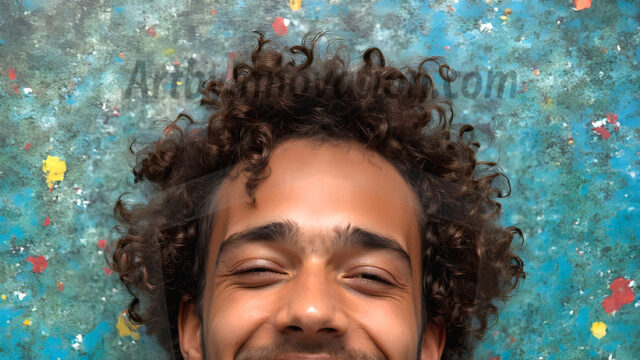 AI-generated abstract art featuring beautiful, handsome, sexy, shirtless, men, boys, lads, full of excitement joy and fun, covered in body paint, dynamic, interactive, Combining elements of realism with surreal abstract qualities, showcasing the potential of AI in artistic expression. Photos of guys, just smiling, happy, and having a good time. Most of them are smiling because a paint bomb just blow up next to them, so I'm calling is Abstract Art. When paint attacks and makes people happy, it's Art!