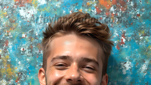 AI-generated abstract art featuring beautiful, handsome, sexy, shirtless, men, boys, lads, full of excitement joy and fun, covered in body paint, dynamic, interactive, Combining elements of realism with surreal abstract qualities, showcasing the potential of AI in artistic expression. Photos of guys, just smiling, happy, and having a good time. Most of them are smiling because a paint bomb just blow up next to them, so I'm calling is Abstract Art. When paint attacks and makes people happy, it's Art!