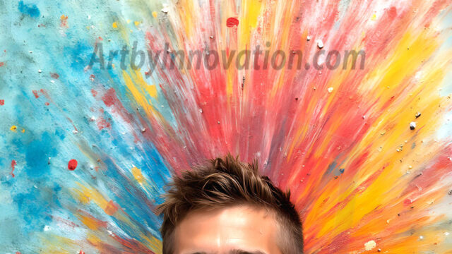 AI-generated abstract art featuring beautiful, handsome, sexy, shirtless, men, boys, lads, full of excitement joy and fun, covered in body paint, dynamic, interactive, Combining elements of realism with surreal abstract qualities, showcasing the potential of AI in artistic expression. Photos of guys, just smiling, happy, and having a good time. Most of them are smiling because a paint bomb just blow up next to them, so I'm calling is Abstract Art. When paint attacks and makes people happy, it's Art!