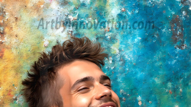 AI-generated abstract art featuring beautiful, handsome, sexy, shirtless, men, boys, lads, full of excitement joy and fun, covered in body paint, dynamic, interactive, Combining elements of realism with surreal abstract qualities, showcasing the potential of AI in artistic expression. Photos of guys, just smiling, happy, and having a good time. Most of them are smiling because a paint bomb just blow up next to them, so I'm calling is Abstract Art. When paint attacks and makes people happy, it's Art!