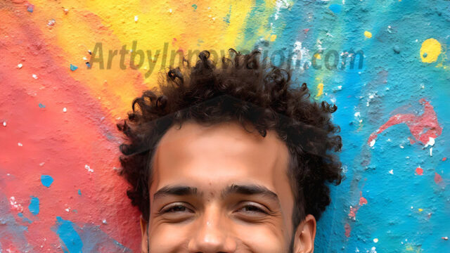 AI-generated abstract art featuring beautiful, handsome, sexy, shirtless, men, boys, lads, full of excitement joy and fun, covered in body paint, dynamic, interactive, Combining elements of realism with surreal abstract qualities, showcasing the potential of AI in artistic expression. Photos of guys, just smiling, happy, and having a good time. Most of them are smiling because a paint bomb just blow up next to them, so I'm calling is Abstract Art. When paint attacks and makes people happy, it's Art!