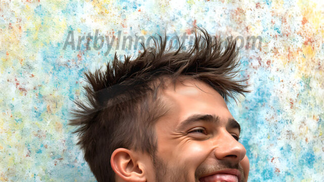 AI-generated abstract art featuring beautiful, handsome, sexy, shirtless, men, boys, lads, full of excitement joy and fun, covered in body paint, dynamic, interactive, Combining elements of realism with surreal abstract qualities, showcasing the potential of AI in artistic expression. Photos of guys, just smiling, happy, and having a good time. Most of them are smiling because a paint bomb just blow up next to them, so I'm calling is Abstract Art. When paint attacks and makes people happy, it's Art!