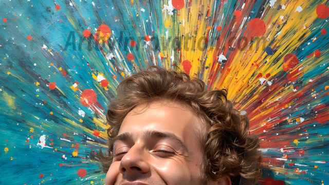 AI-generated abstract art featuring beautiful, handsome, sexy, shirtless, men, boys, lads, full of excitement joy and fun, covered in body paint, dynamic, interactive, Combining elements of realism with surreal abstract qualities, showcasing the potential of AI in artistic expression. Photos of guys, just smiling, happy, and having a good time. Most of them are smiling because a paint bomb just blow up next to them, so I'm calling is Abstract Art. When paint attacks and makes people happy, it's Art!