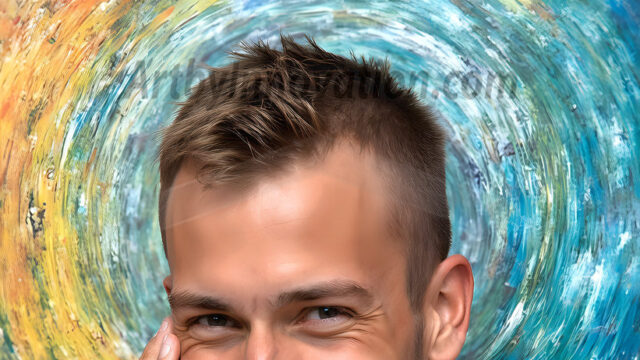 AI-generated abstract art featuring beautiful, handsome, sexy, shirtless, men, boys, lads, full of excitement joy and fun, covered in body paint, dynamic, interactive, Combining elements of realism with surreal abstract qualities, showcasing the potential of AI in artistic expression. Photos of guys, just smiling, happy, and having a good time. Most of them are smiling because a paint bomb just blow up next to them, so I'm calling is Abstract Art. When paint attacks and makes people happy, it's Art!