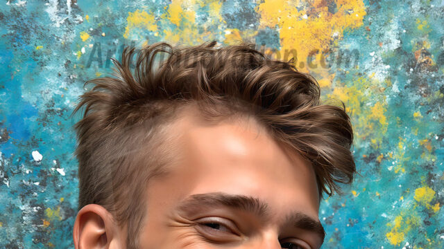 AI-generated abstract art featuring beautiful, handsome, sexy, shirtless, men, boys, lads, full of excitement joy and fun, covered in body paint, dynamic, interactive, Combining elements of realism with surreal abstract qualities, showcasing the potential of AI in artistic expression. Photos of guys, just smiling, happy, and having a good time. Most of them are smiling because a paint bomb just blow up next to them, so I'm calling is Abstract Art. When paint attacks and makes people happy, it's Art!