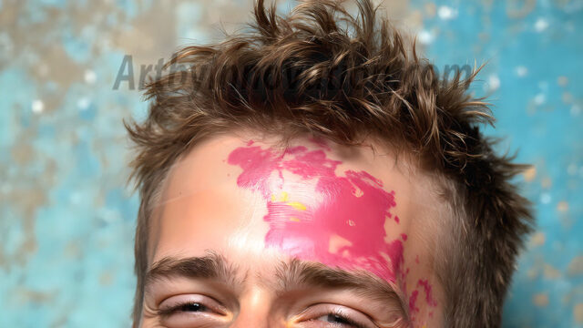 AI-generated abstract art featuring beautiful, handsome, sexy, shirtless, men, boys, lads, full of excitement joy and fun, covered in body paint, dynamic, interactive, Combining elements of realism with surreal abstract qualities, showcasing the potential of AI in artistic expression. Photos of guys, just smiling, happy, and having a good time. Most of them are smiling because a paint bomb just blow up next to them, so I'm calling is Abstract Art. When paint attacks and makes people happy, it's Art!