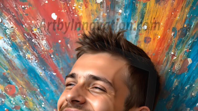 AI-generated abstract art featuring beautiful, handsome, sexy, shirtless, men, boys, lads, full of excitement joy and fun, covered in body paint, dynamic, interactive, Combining elements of realism with surreal abstract qualities, showcasing the potential of AI in artistic expression. Photos of guys, just smiling, happy, and having a good time. Most of them are smiling because a paint bomb just blow up next to them, so I'm calling is Abstract Art. When paint attacks and makes people happy, it's Art!