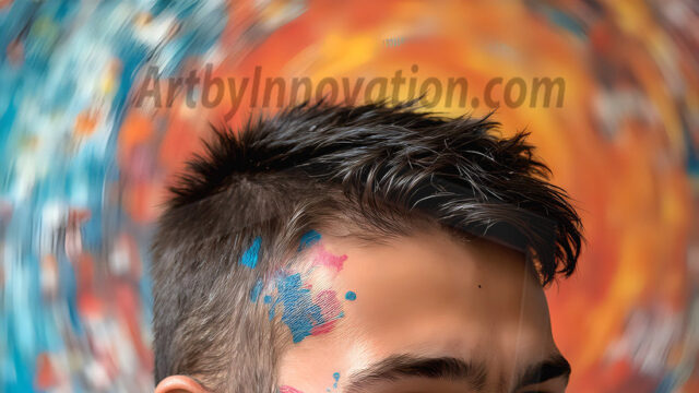 AI-generated abstract art featuring beautiful, handsome, sexy, shirtless, men, boys, lads, full of excitement joy and fun, covered in body paint, dynamic, interactive, Combining elements of realism with surreal abstract qualities, showcasing the potential of AI in artistic expression. Photos of guys, just smiling, happy, and having a good time. Most of them are smiling because a paint bomb just blow up next to them, so I'm calling is Abstract Art. When paint attacks and makes people happy, it's Art!