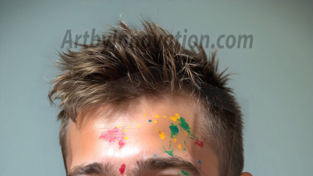 AI-generated abstract art featuring beautiful, handsome, sexy, shirtless, men, boys, lads, full of excitement joy and fun, covered in body paint, dynamic, interactive, Combining elements of realism with surreal abstract qualities, showcasing the potential of AI in artistic expression. Photos of guys, just smiling, happy, and having a good time. Most of them are smiling because a paint bomb just blow up next to them, so I'm calling is Abstract Art. When paint attacks and makes people happy, it's Art!