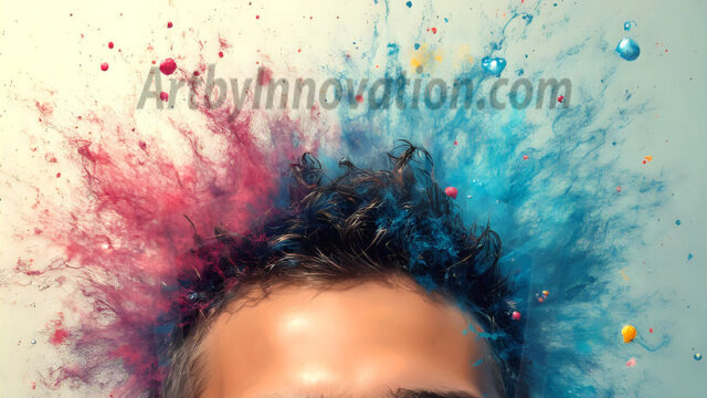 AI-generated abstract art featuring beautiful, handsome, sexy, shirtless, men, boys, lads, full of excitement joy and fun, covered in body paint, dynamic, interactive, Combining elements of realism with surreal abstract qualities, showcasing the potential of AI in artistic expression. Photos of guys, just smiling, happy, and having a good time. Most of them are smiling because a paint bomb just blow up next to them, so I'm calling is Abstract Art. When paint attacks and makes people happy, it's Art!