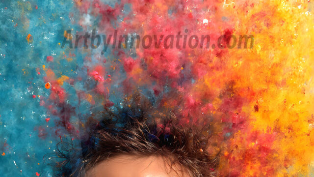 AI-generated abstract art featuring beautiful, handsome, sexy, shirtless, men, boys, lads, full of excitement joy and fun, covered in body paint, dynamic, interactive, Combining elements of realism with surreal abstract qualities, showcasing the potential of AI in artistic expression. Photos of guys, just smiling, happy, and having a good time. Most of them are smiling because a paint bomb just blow up next to them, so I'm calling is Abstract Art. When paint attacks and makes people happy, it's Art!