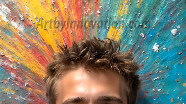 AI-generated abstract art featuring beautiful, handsome, sexy, shirtless, men, boys, lads, full of excitement joy and fun, covered in body paint, dynamic, interactive, Combining elements of realism with surreal abstract qualities, showcasing the potential of AI in artistic expression. Photos of guys, just smiling, happy, and having a good time. Most of them are smiling because a paint bomb just blow up next to them, so I'm calling is Abstract Art. When paint attacks and makes people happy, it's Art!