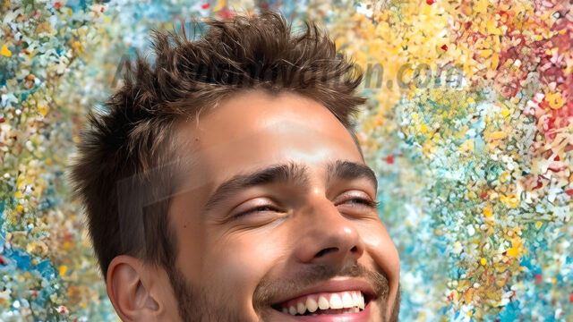 AI-generated abstract art featuring beautiful, handsome, sexy, shirtless, men, boys, lads, full of excitement joy and fun, covered in body paint, dynamic, interactive, Combining elements of realism with surreal abstract qualities, showcasing the potential of AI in artistic expression. Photos of guys, just smiling, happy, and having a good time. Most of them are smiling because a paint bomb just blow up next to them, so I'm calling is Abstract Art. When paint attacks and makes people happy, it's Art!