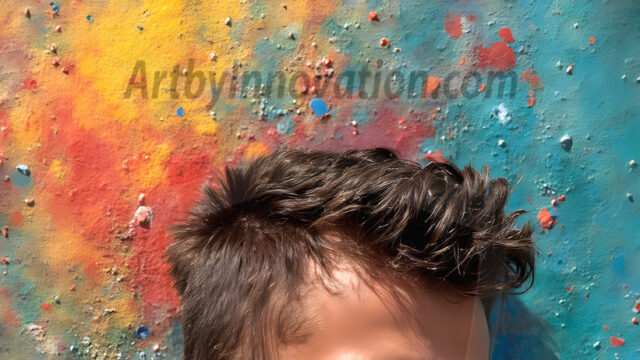 AI-generated abstract art featuring beautiful, handsome, sexy, shirtless, men, boys, lads, full of excitement joy and fun, covered in body paint, dynamic, interactive, Combining elements of realism with surreal abstract qualities, showcasing the potential of AI in artistic expression. Photos of guys, just smiling, happy, and having a good time. Most of them are smiling because a paint bomb just blow up next to them, so I'm calling is Abstract Art. When paint attacks and makes people happy, it's Art!